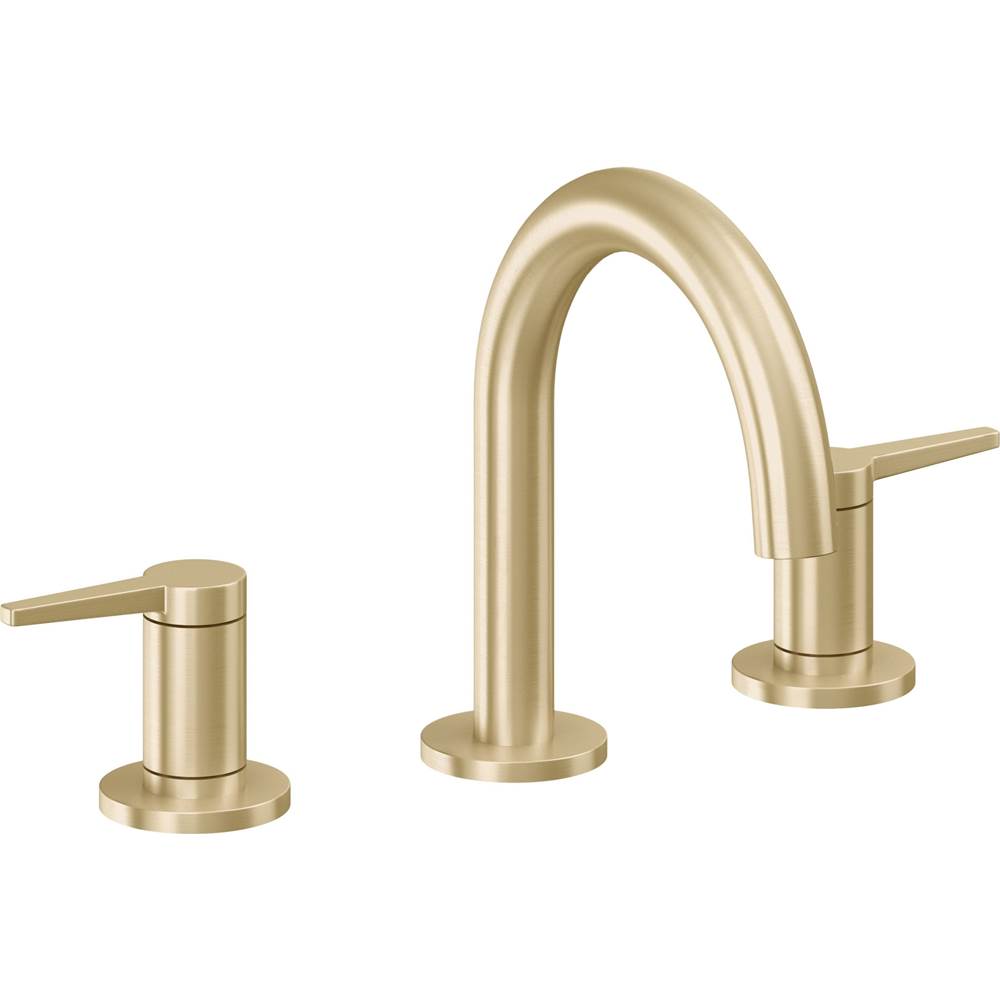 California Faucets - 8'' Widespread Lavatory Faucet with ZeroDrain - Satin Brass Pvd