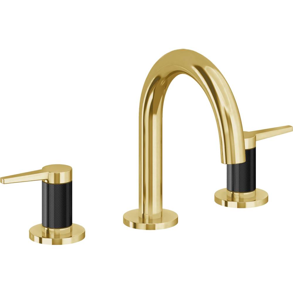 California Faucets - 8'' Widespread Lavatory Faucet with Completely Finished ZeroDrain - Lifetime Polished Gold Pvd