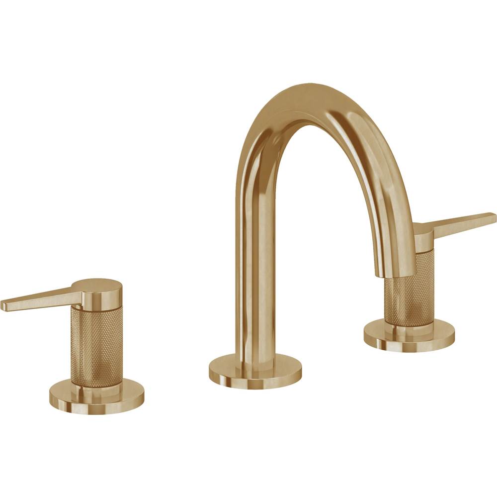 California Faucets - 8'' Widespread Lavatory Faucet with Completely Finished ZeroDrain - Burnished Brass Uncoated