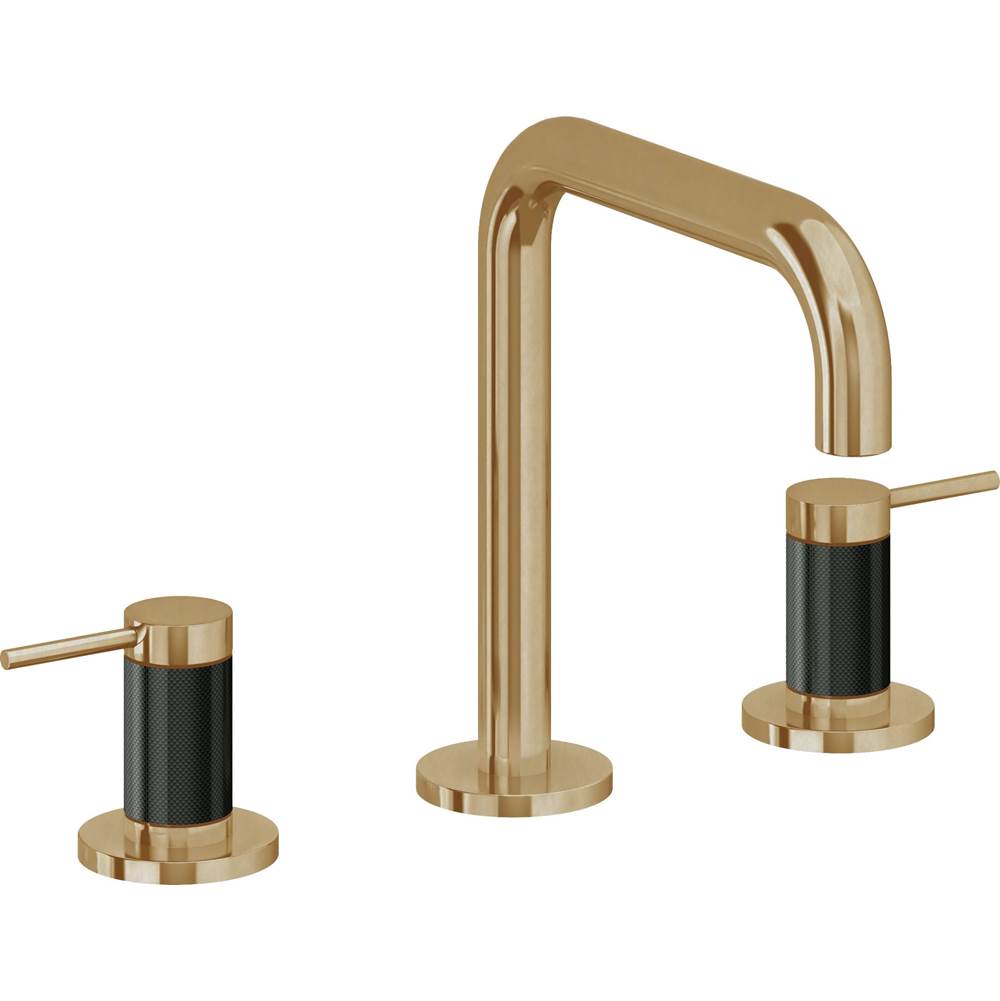 California Faucets - 8'' Widespread Lavatory Faucet with Completely Finished ZeroDrain - Burnished Brass Uncoated