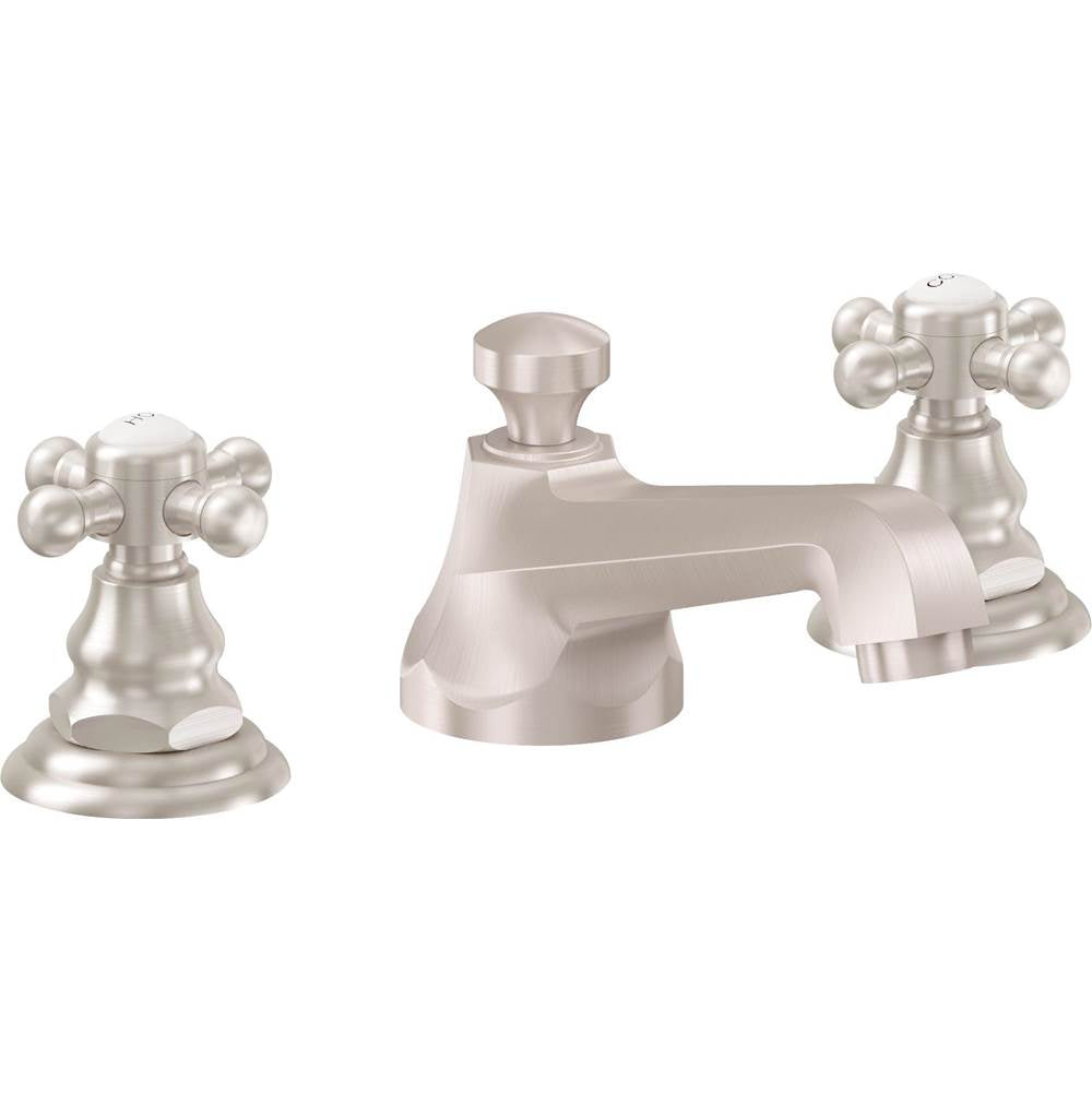 California Faucets - 8'' Widespread Lavatory Faucet with ZeroDrain - Satin Nickel