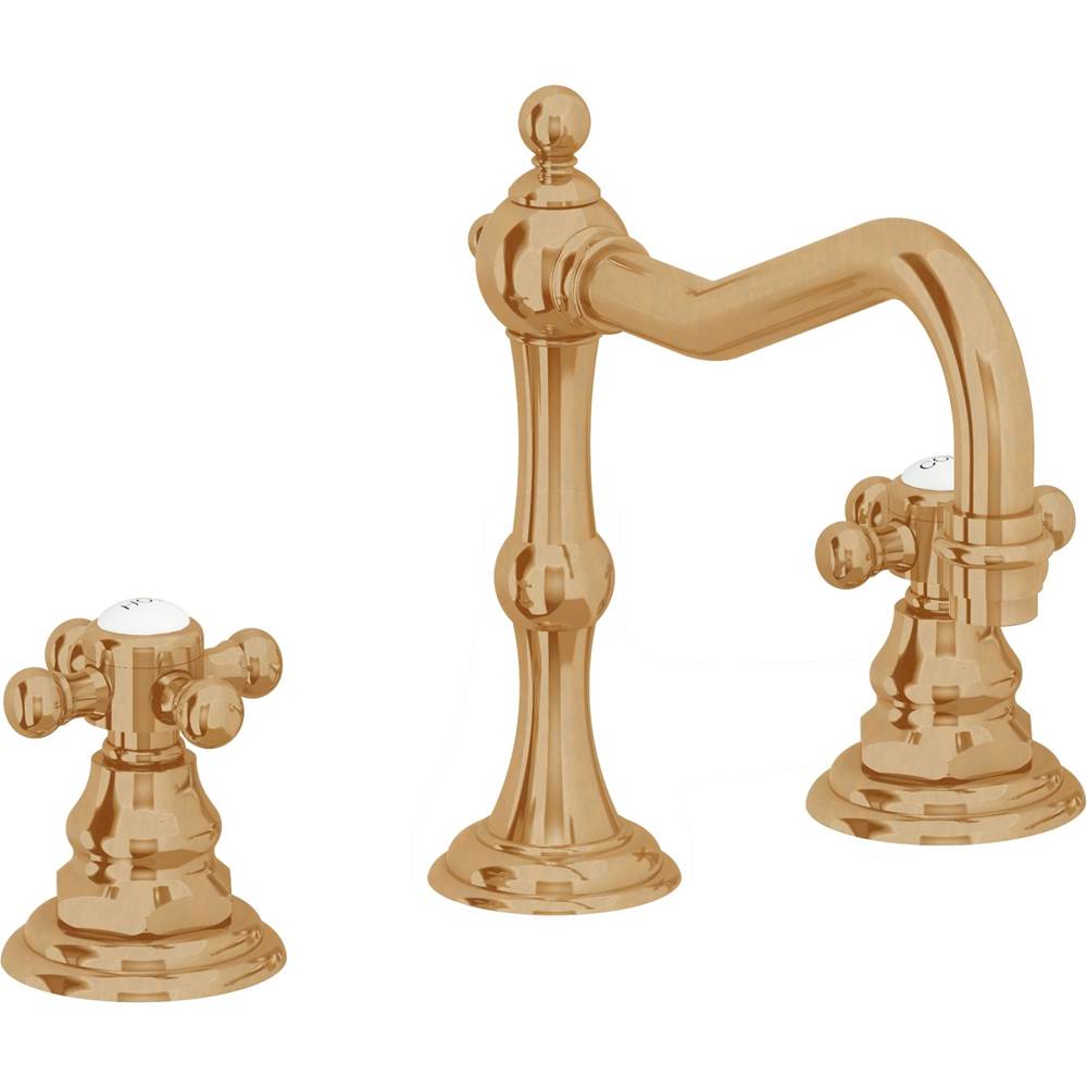 California Faucets - 8'' Widespread Lavatory Faucet - Burnished Brass Uncoated