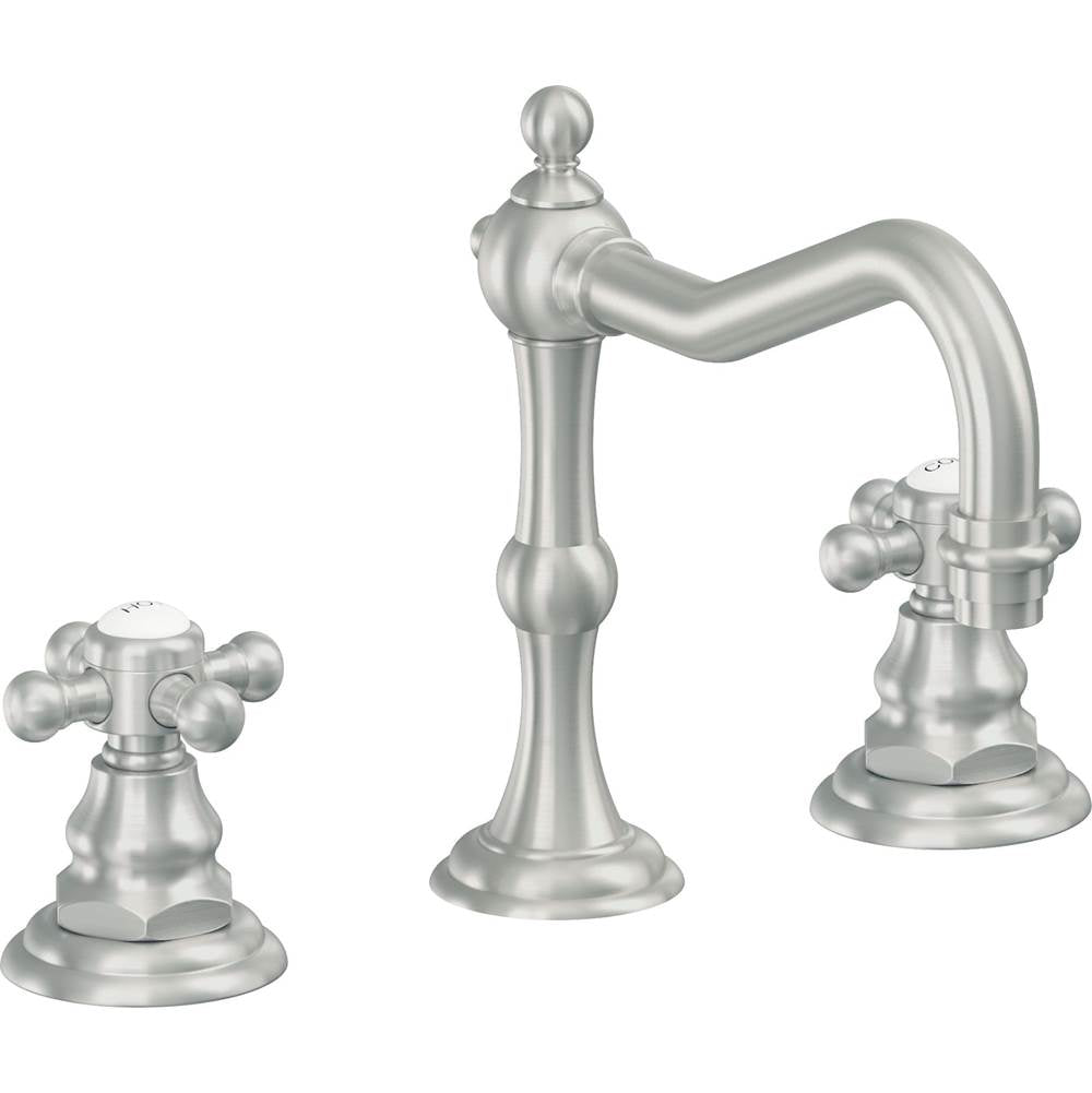 California Faucets - 8'' Widespread Lavatory Faucet with Completely Finished ZeroDrain - Satin Chrome Pvd