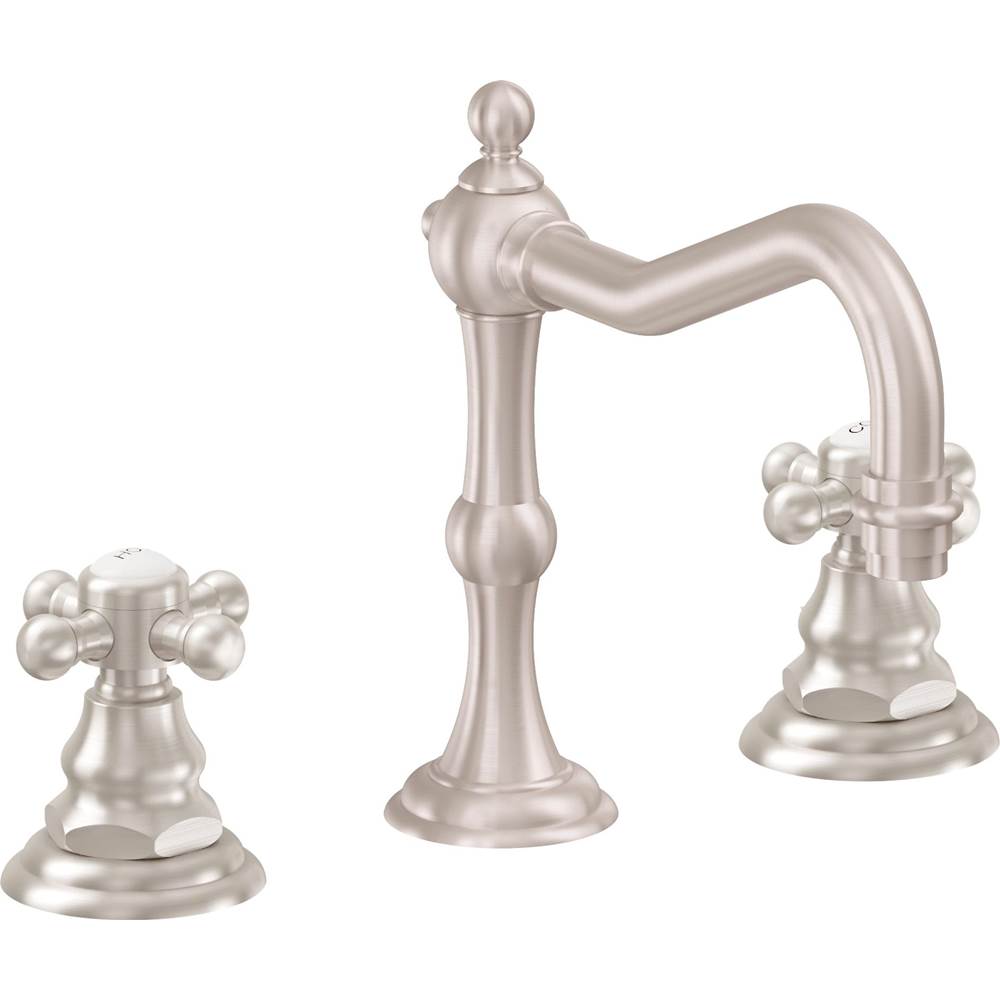 California Faucets - 8'' Widespread Lavatory Faucet with ZeroDrain - Satin Nickel