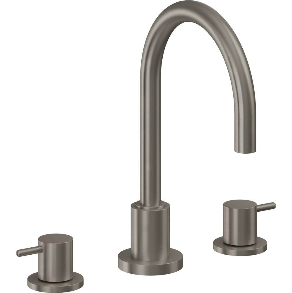 California Faucets - 8'' Widespread Lavatory Faucet with Completely Finished ZeroDrain - Graphite Pvd
