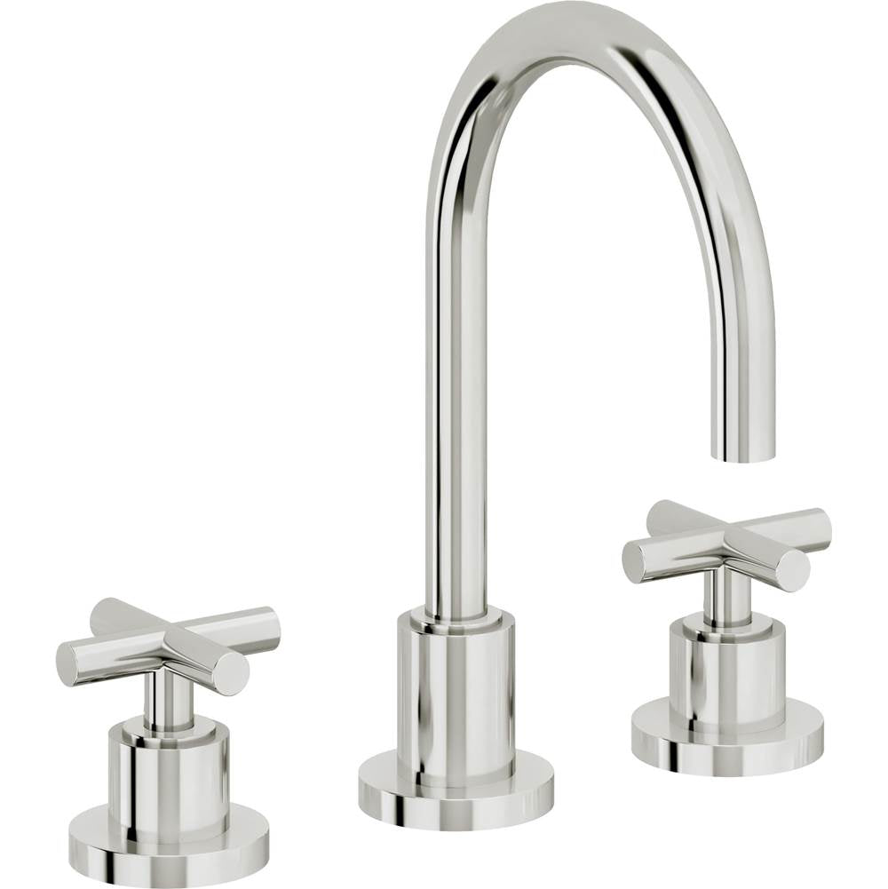California Faucets - 8'' Widespread Lavatory Faucet with Completely Finished ZeroDrain - Polished Chrome