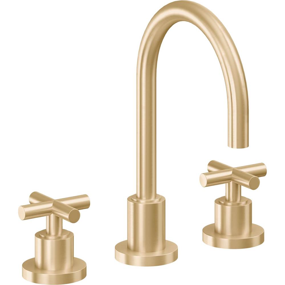 California Faucets - 8'' Widespread Lavatory Faucet with ZeroDrain - Satin Brass Pvd