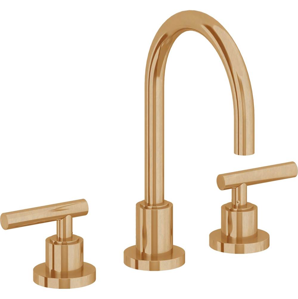 California Faucets - 8'' Widespread Lavatory Faucet - Burnished Brass Uncoated