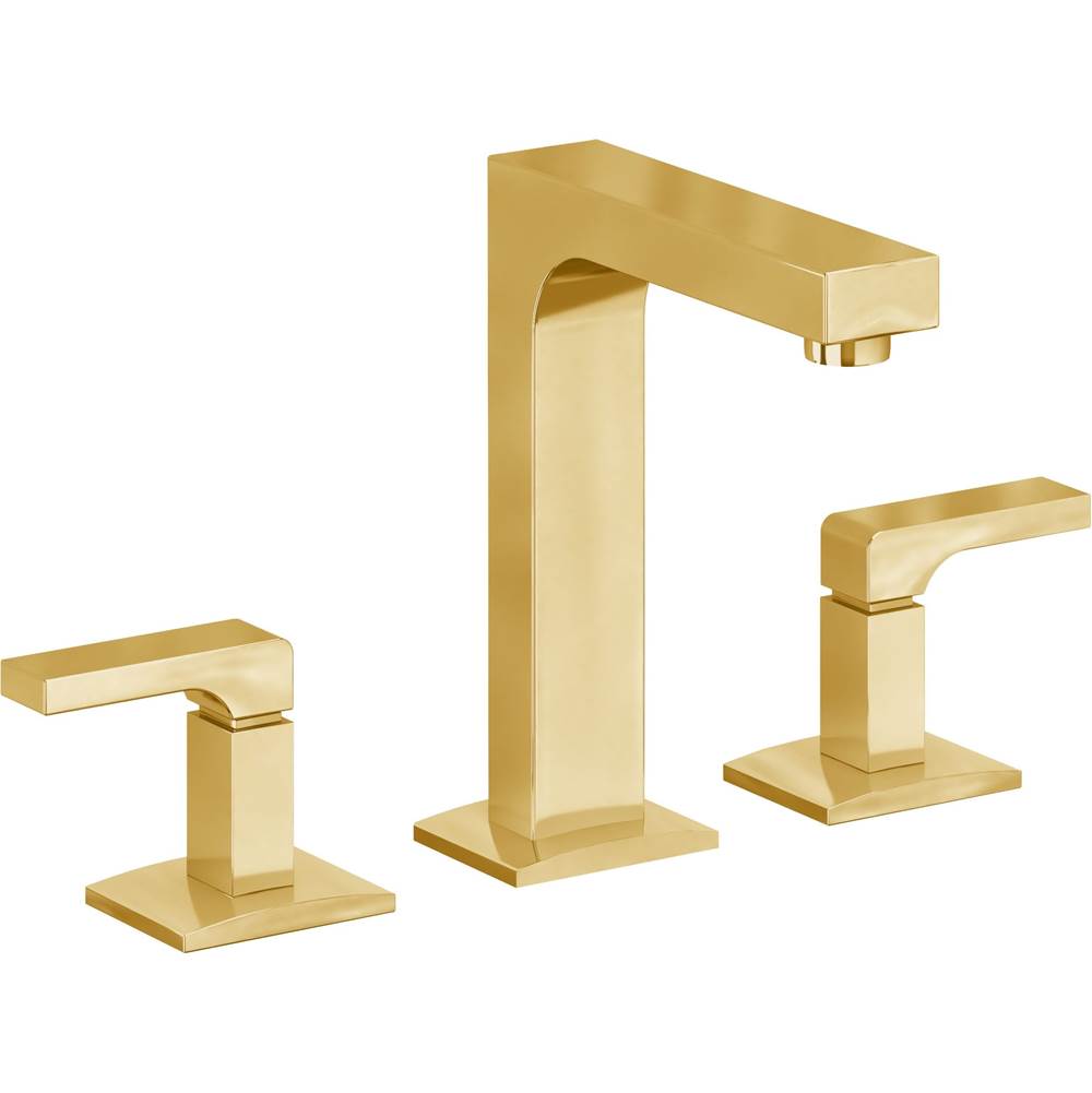 California Faucets - 8'' Widespread Lavatory Faucet - Lifetime Polished Gold Pvd