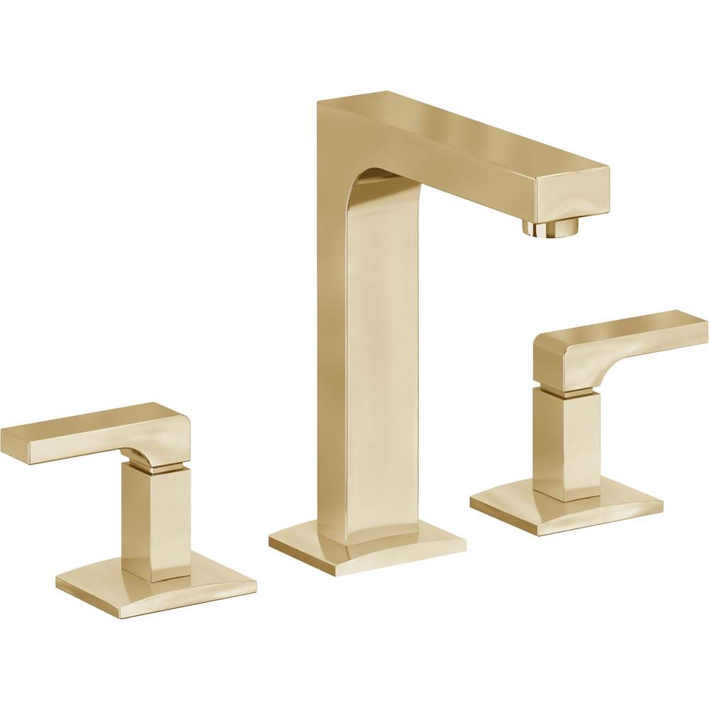 California Faucets - 8'' Widespread Lavatory Faucet with ZeroDrain - Polished Brass Uncoated
