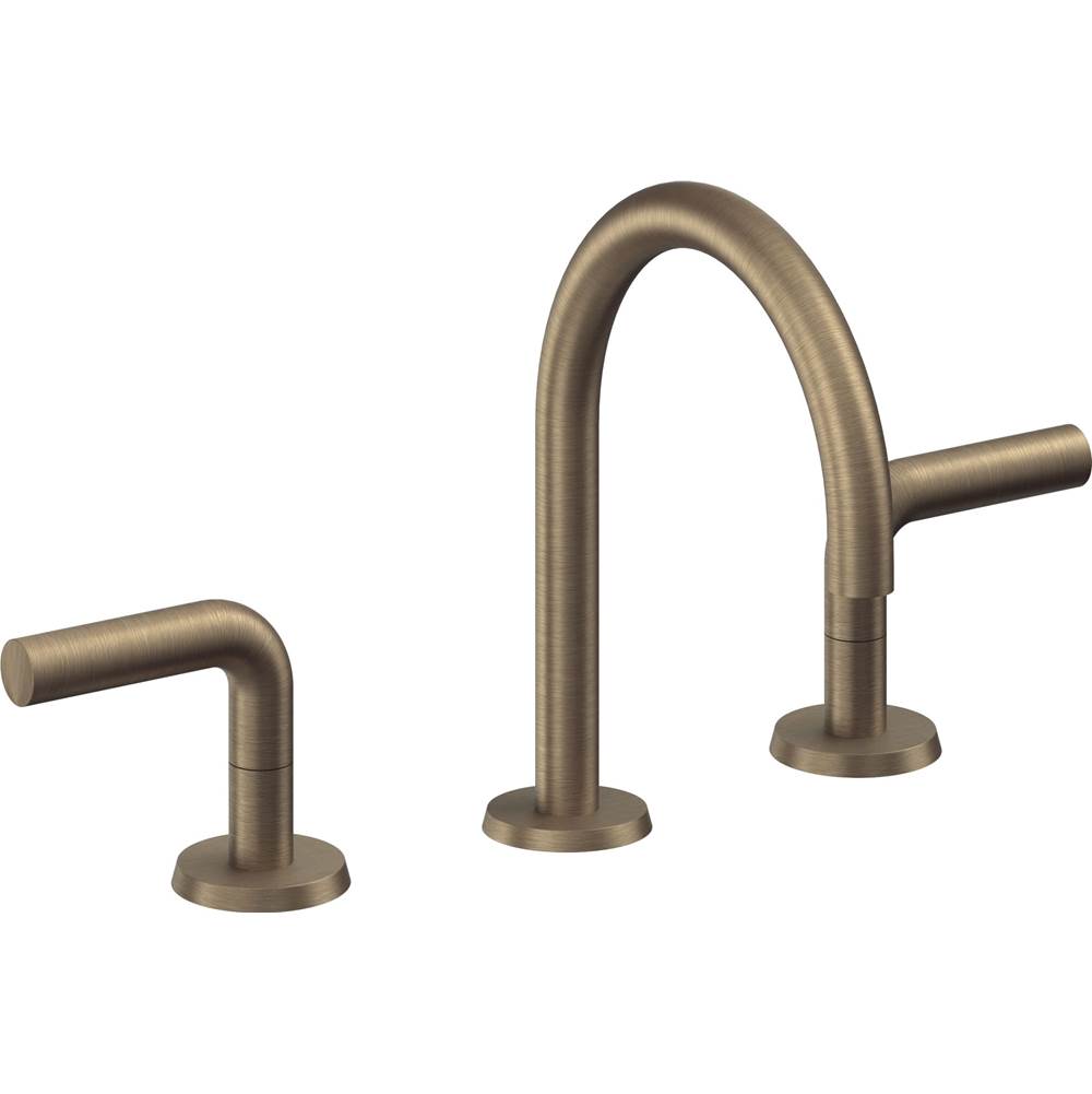 California Faucets - 8'' Widespread Lavatory Faucet with Completely Finished ZeroDrain - Antique Brass Flat