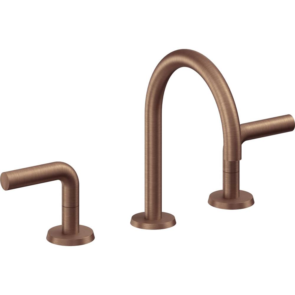 California Faucets - 8'' Widespread Lavatory Faucet with Completely Finished ZeroDrain - Antique Copper Flat