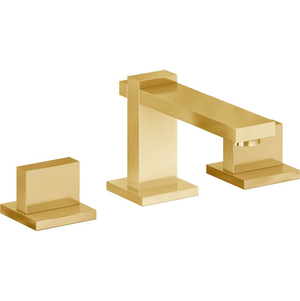 California Faucets - 8'' Widespread Lavatory Faucet with ZeroDrain - Lifetime Polished Gold Pvd