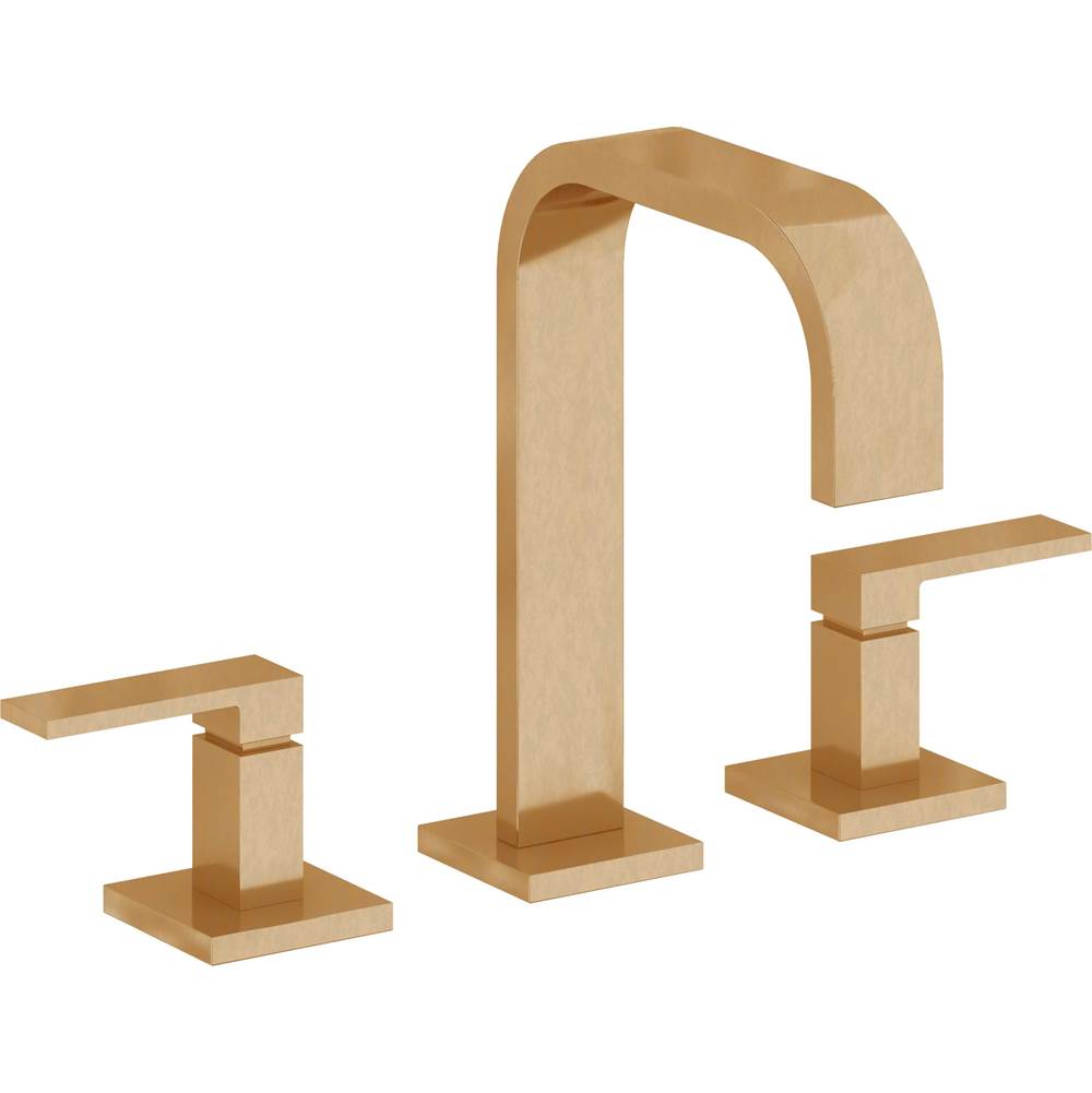 California Faucets - 8'' Widespread Lavatory Faucet with Completely Finished ZeroDrain - Burnished Brass Uncoated