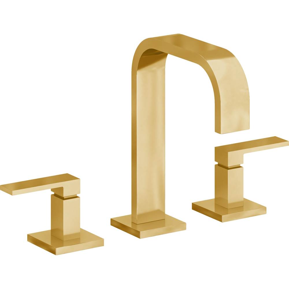 California Faucets - 8'' Widespread Lavatory Faucet with ZeroDrain - Lifetime Polished Gold Pvd