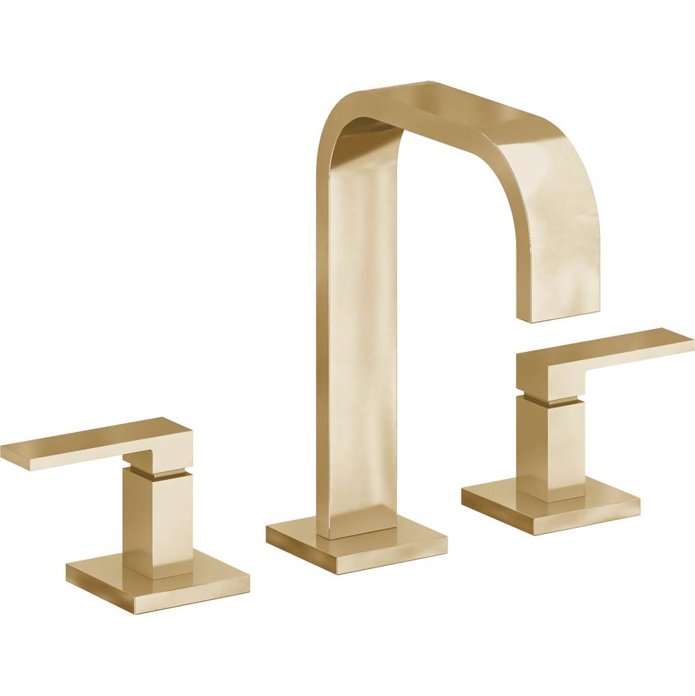 California Faucets - 8'' Widespread Lavatory Faucet with ZeroDrain - Polished Brass Uncoated