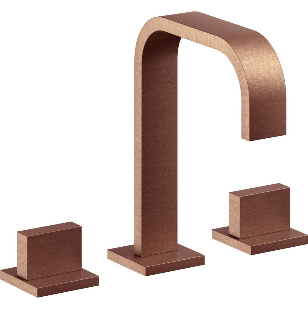 California Faucets - 8'' Widespread Lavatory Faucet with Completely Finished ZeroDrain - Antique Copper Flat