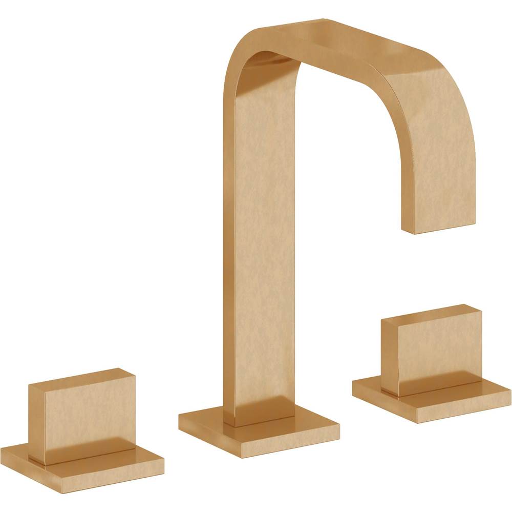 California Faucets - 8'' Widespread Lavatory Faucet with Completely Finished ZeroDrain - Burnished Brass Uncoated