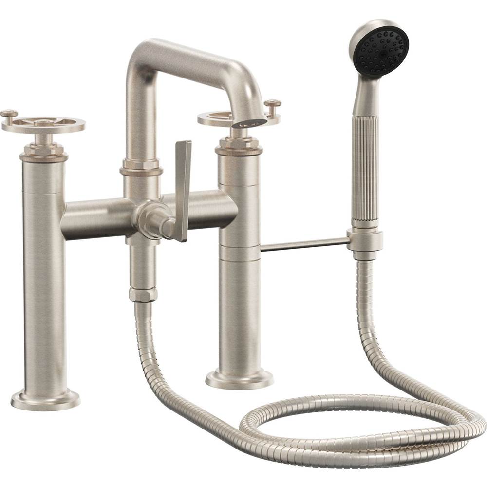 California Faucets - Deck Mount Tub Filler - Wheel Handles - Gloss White
