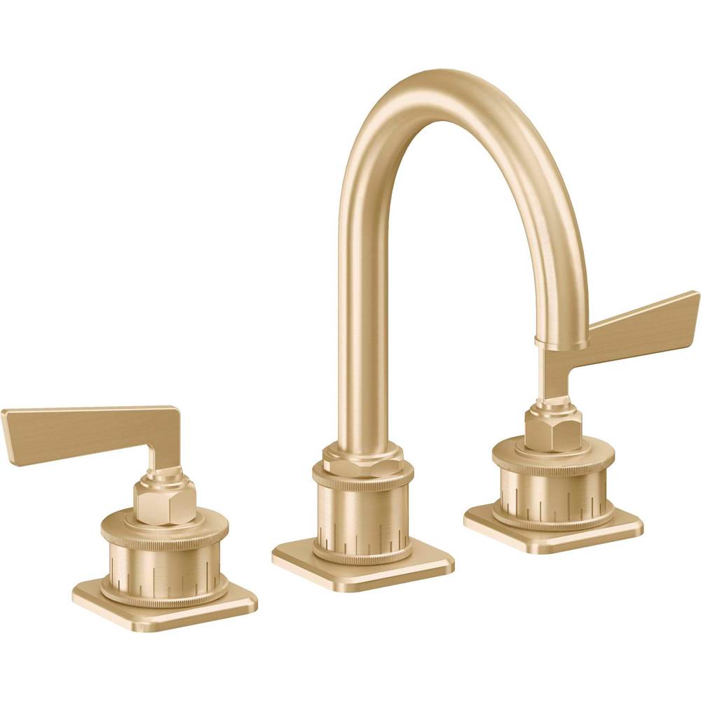 California Faucets - 8'' Widespread Lavatory Faucet with Completely Finished ZeroDrain - Satin Brass Pvd