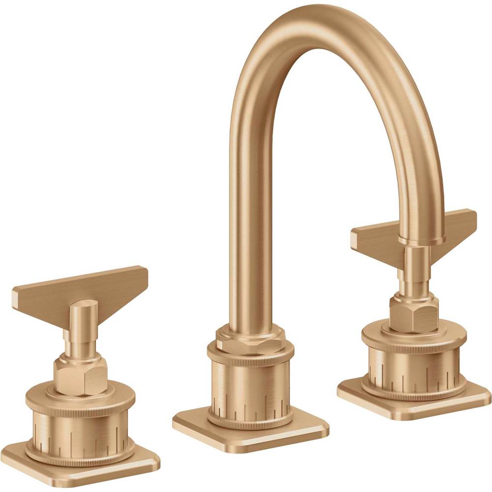 California Faucets - 8'' Widespread Lavatory Faucet with ZeroDrain - Satin Bronze Pvd