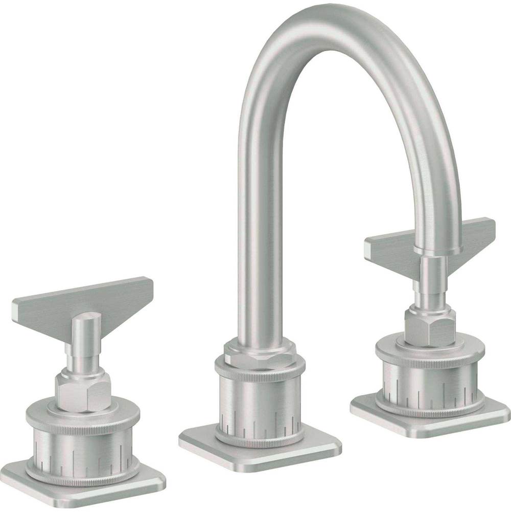 California Faucets - 8'' Widespread Lavatory Faucet with ZeroDrain - Satin Chrome Pvd