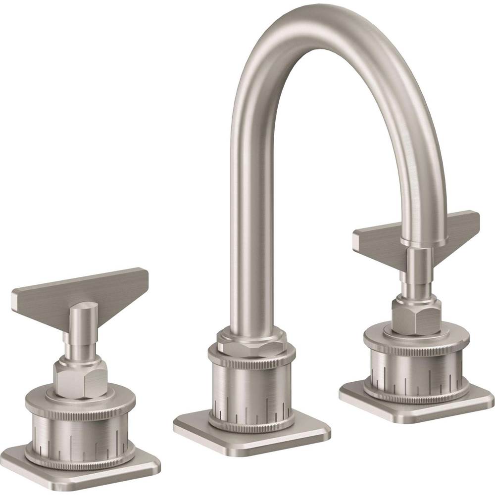California Faucets - 8'' Widespread Lavatory Faucet with ZeroDrain - Ultra Stainless Steel Pvd