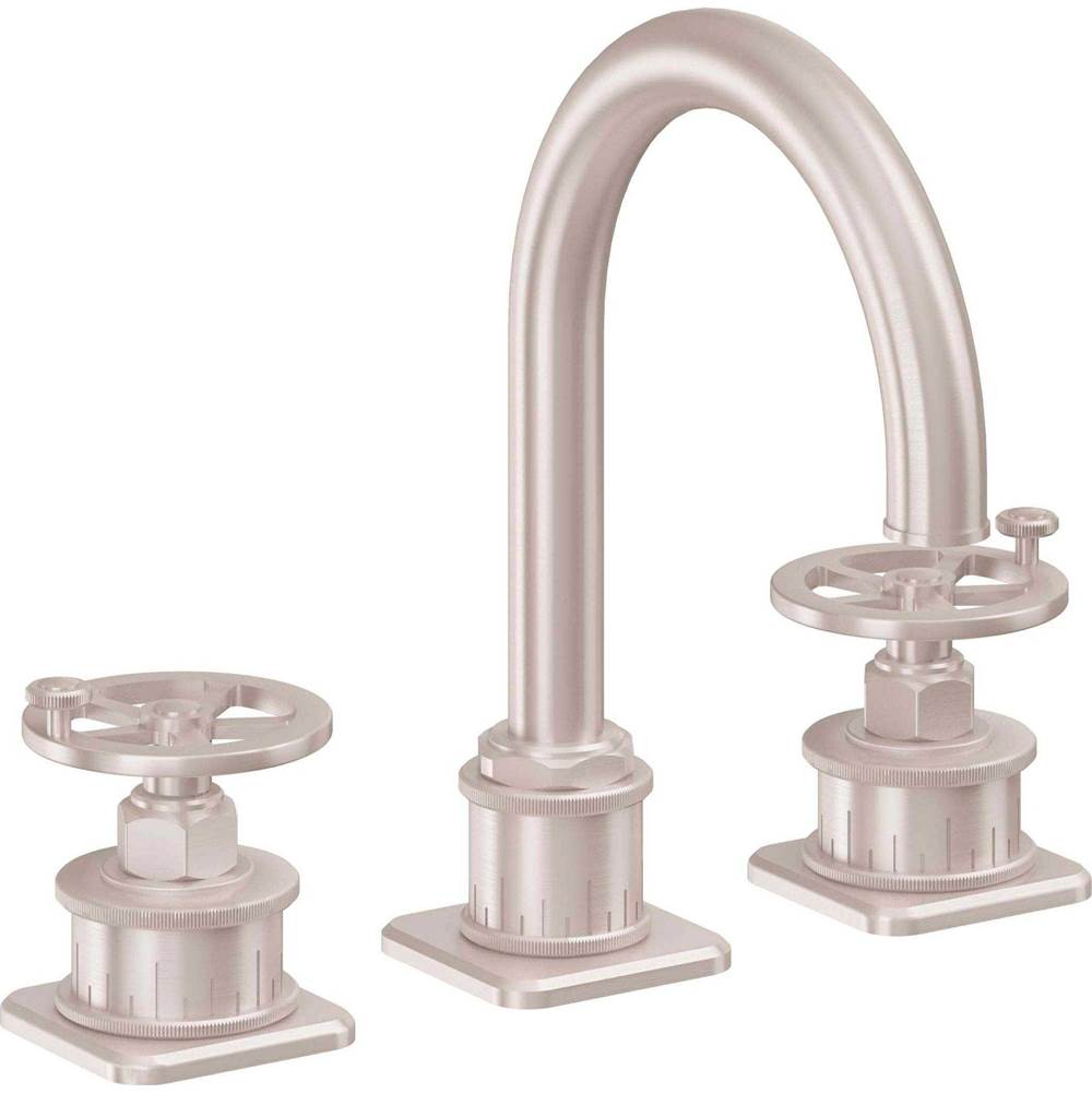 California Faucets - 8'' Widespread Lavatory Faucet with Completely Finished ZeroDrain - Satin Nickel