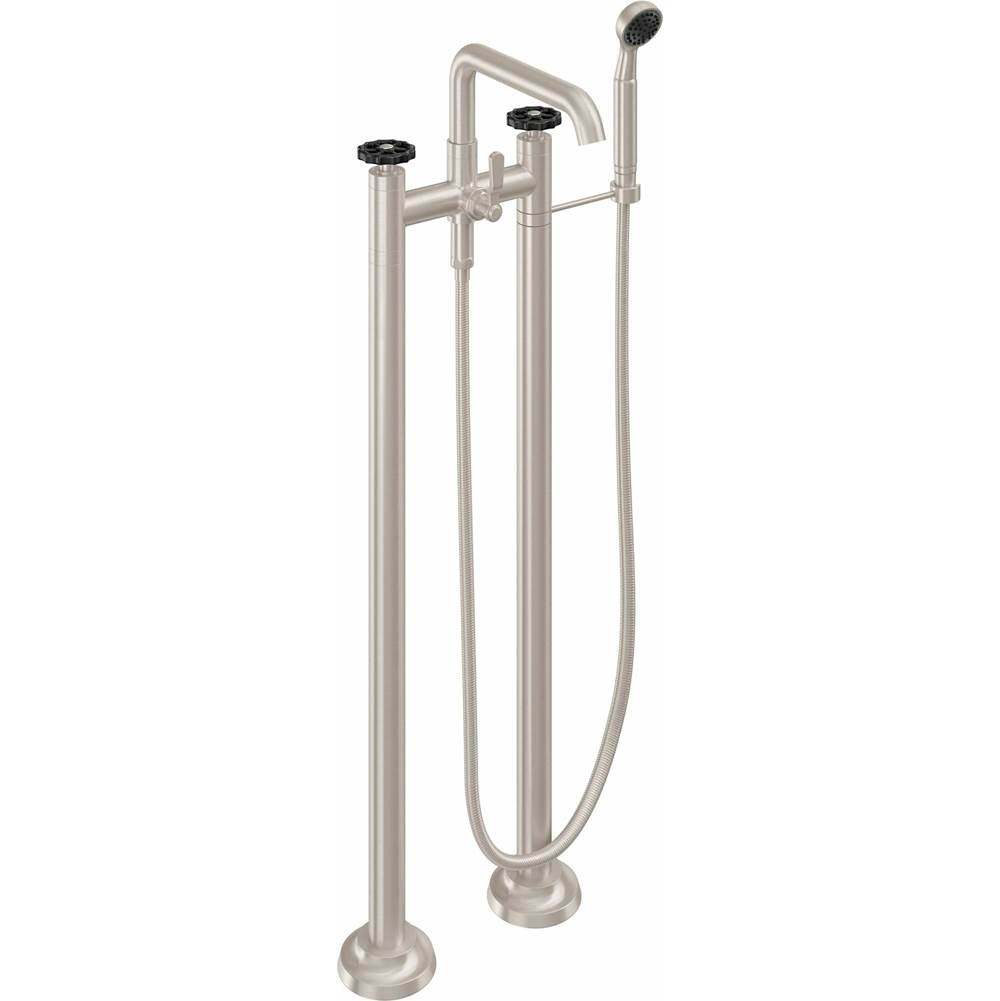 California Faucets - Industrial Floor Mount Tub Filler - Low Quad Spout - Gloss White