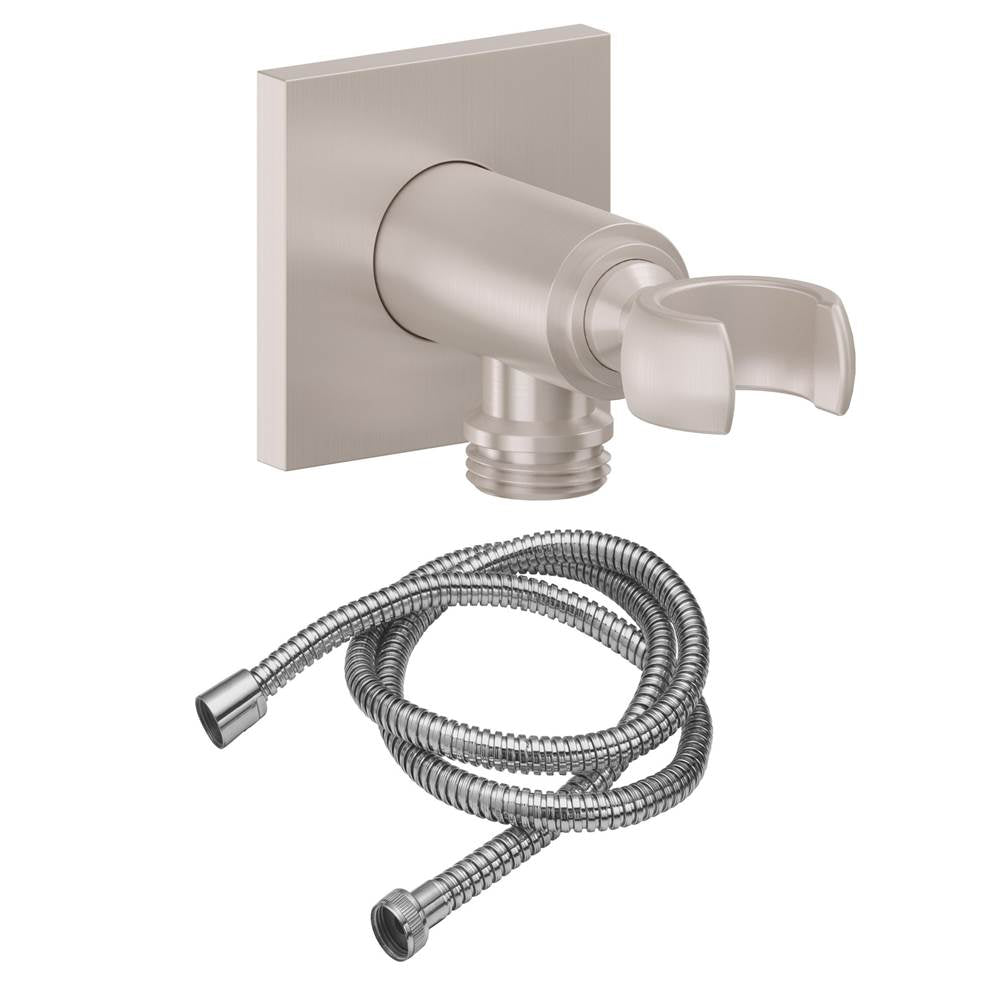 California Faucets - Wall Mounted Handshower Kit - Square Base - Gloss White