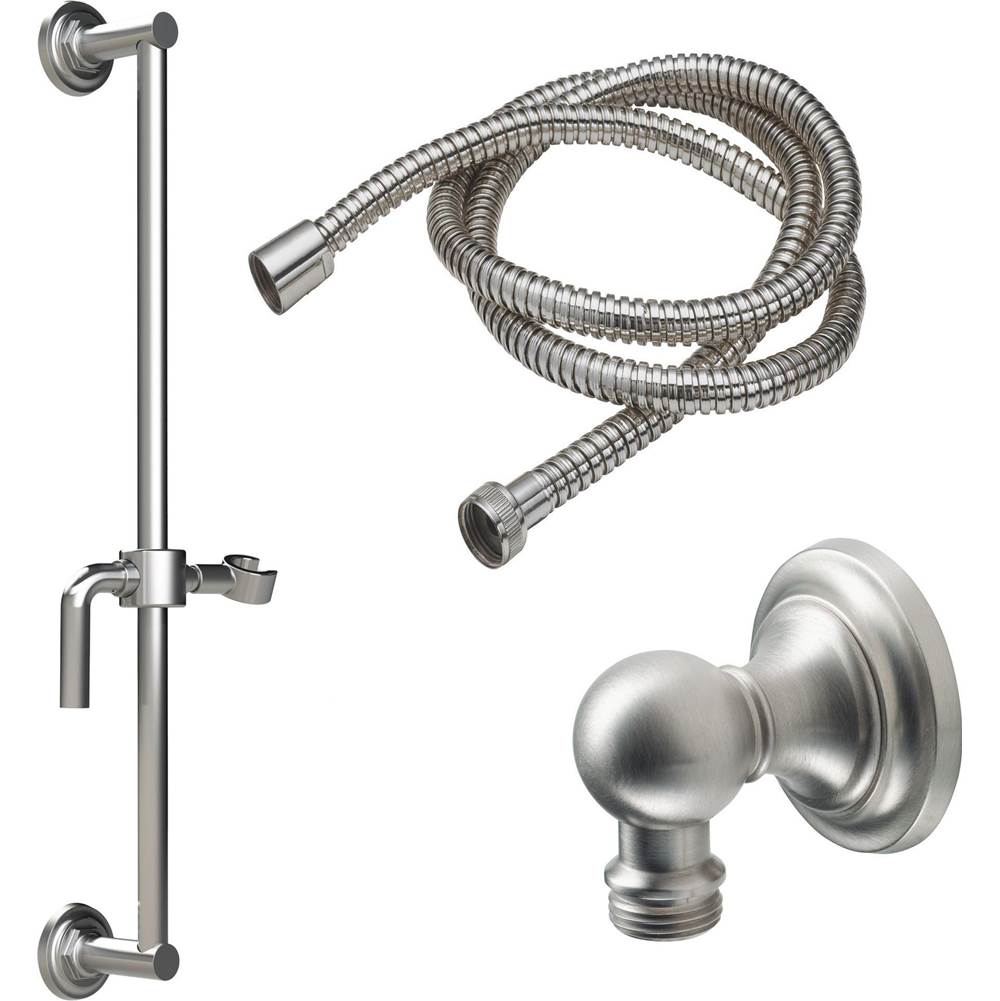 California Faucets - Slide Bar Handshower Kit - Smooth Lever Handle with Concave Base - Gloss White