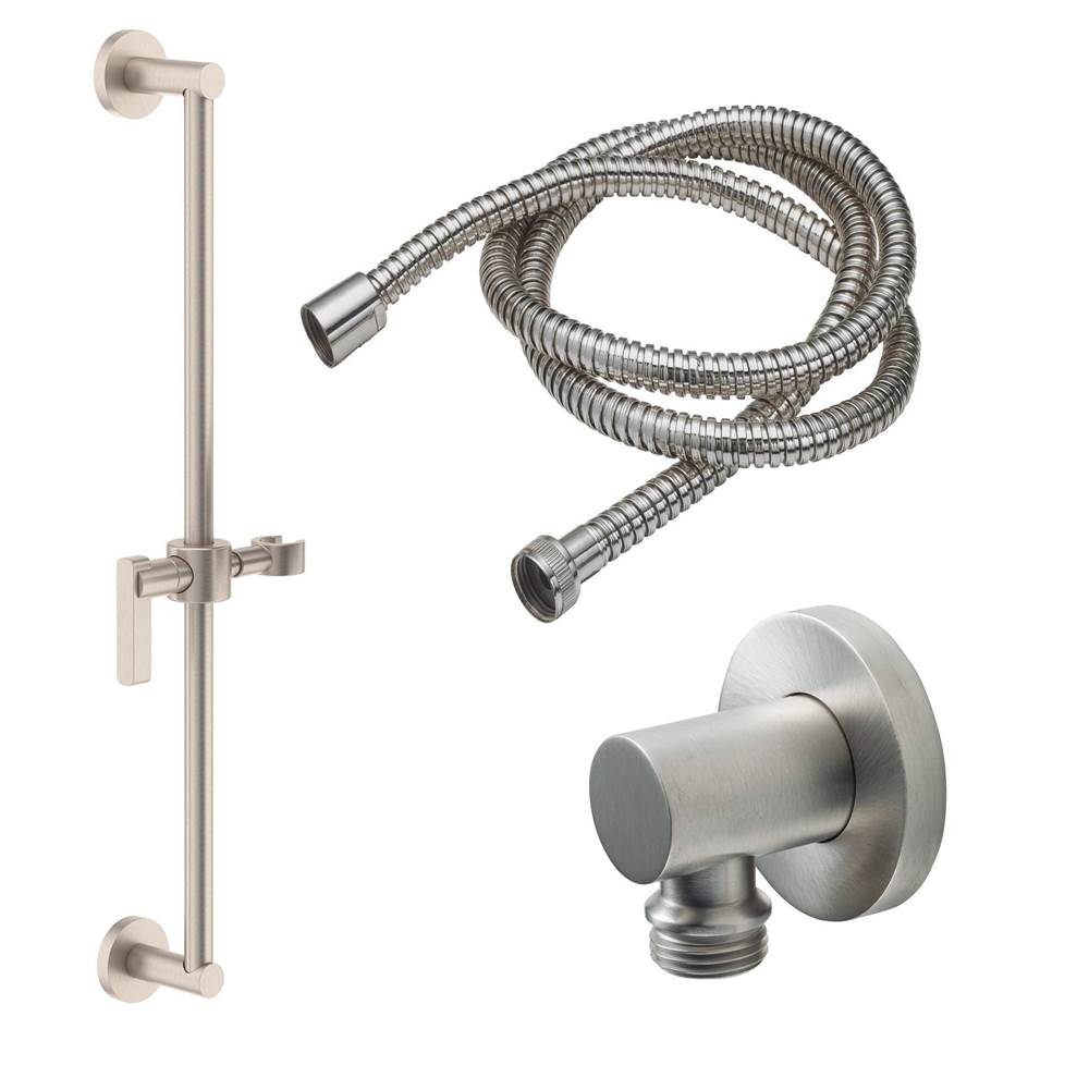 California Faucets - Slide Bar Handshower Kit - Lever Handle with Round Base - Gloss White