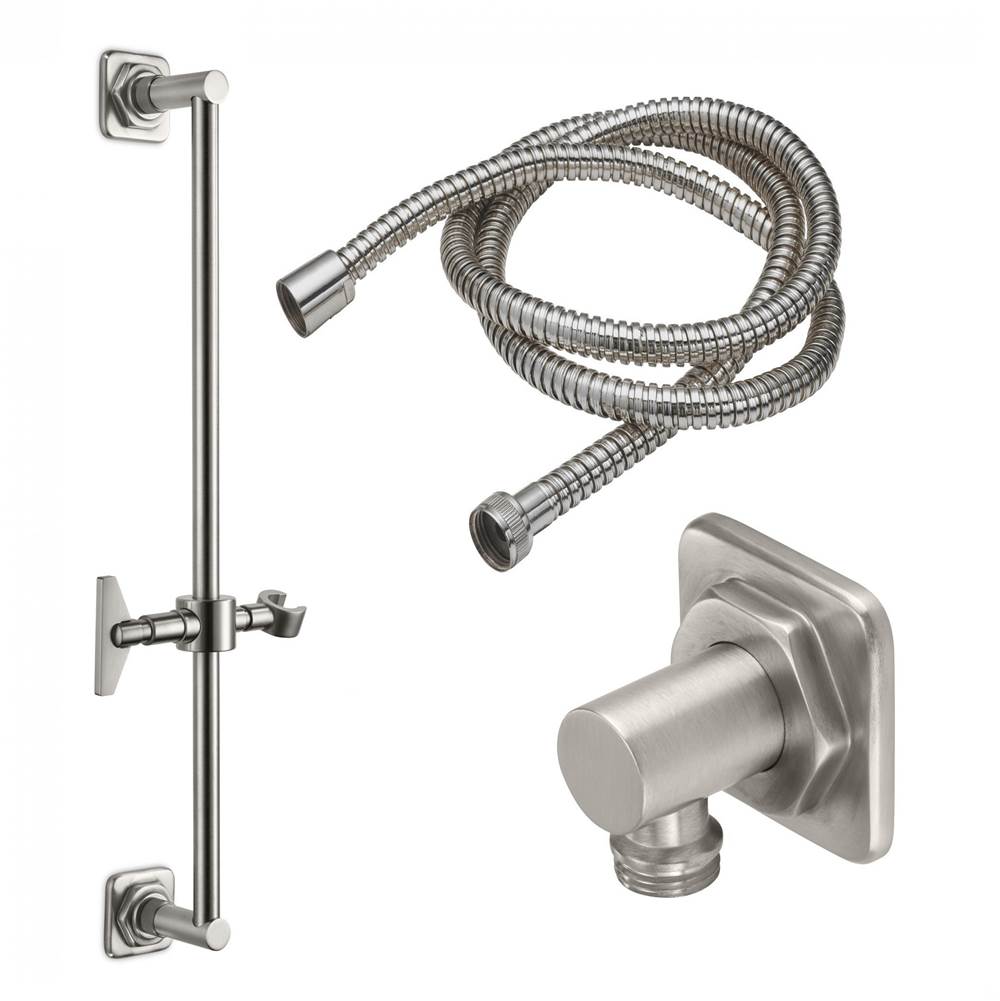 California Faucets - Slide Bar Handshower Kit - Blade Handle with Quad Base - Gloss White