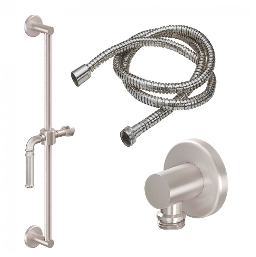 California Faucets - Slide Bar Handshower Kit - Lever Handle with Round Base - Gloss White