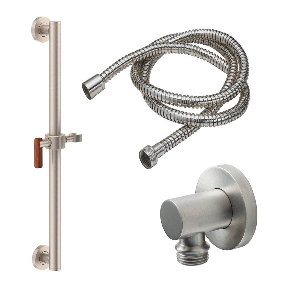 California Faucets - 24'' Grab Bar Handshower Kit - Lever Handle with Round Base - Gloss White
