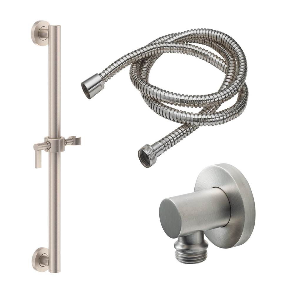 California Faucets - 24'' Grab Bar Handshower Kit -Lever Handle with Round Base - Gloss White