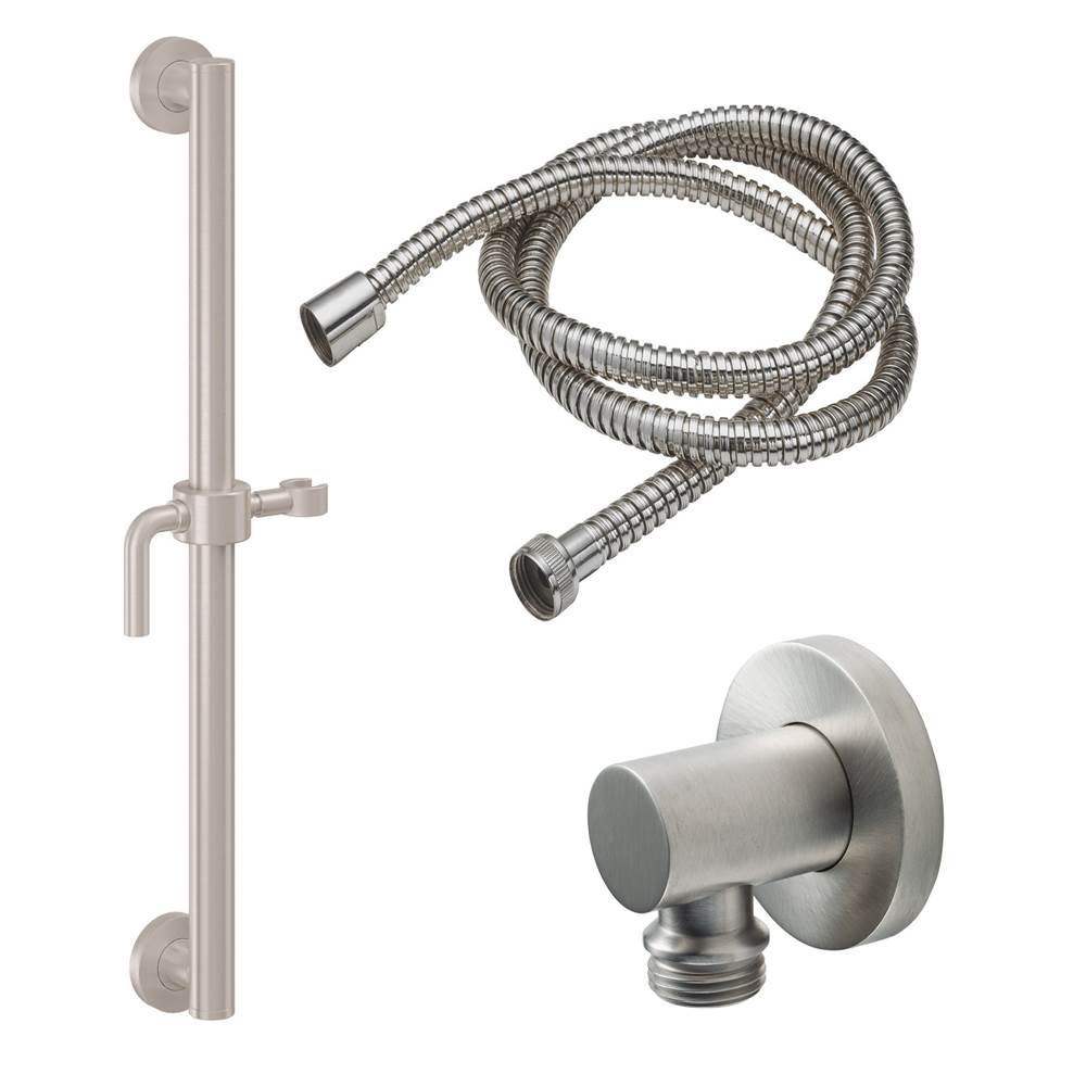 California Faucets - 24'' Grab Bar Handshower Kit - Lever Handle with Round Base - Gloss White