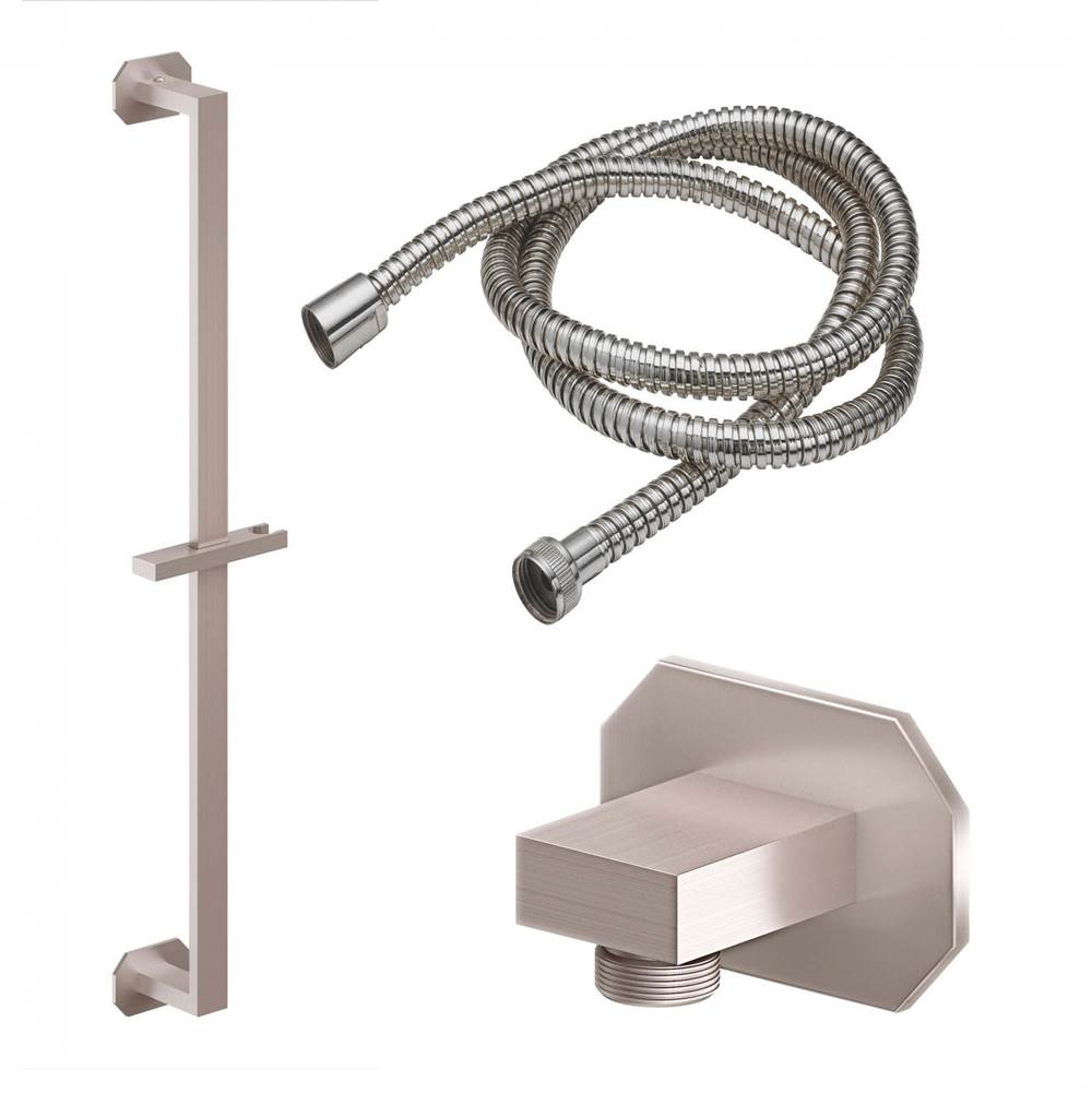 California Faucets - Slide Bar Handshower Kit - Octagon Base - Gloss White