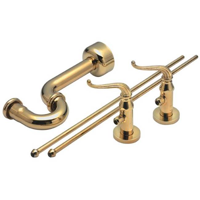 California Faucets - Deluxe Angle Stop Kit for Pedestals - Gloss White