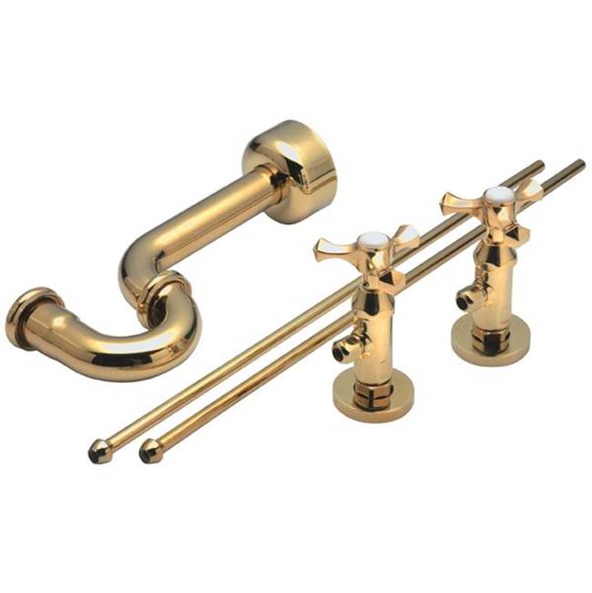 California Faucets - Deluxe Angle Stop Kit for Pedestals - Gloss White