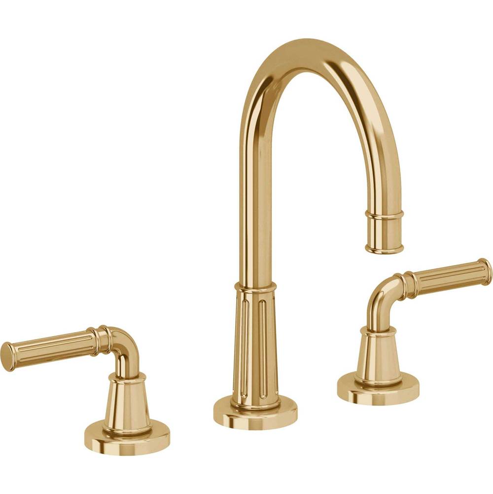 California Faucets - 8'' Widespread Lavatory Faucet with ZeroDrain - French Gold Pvd