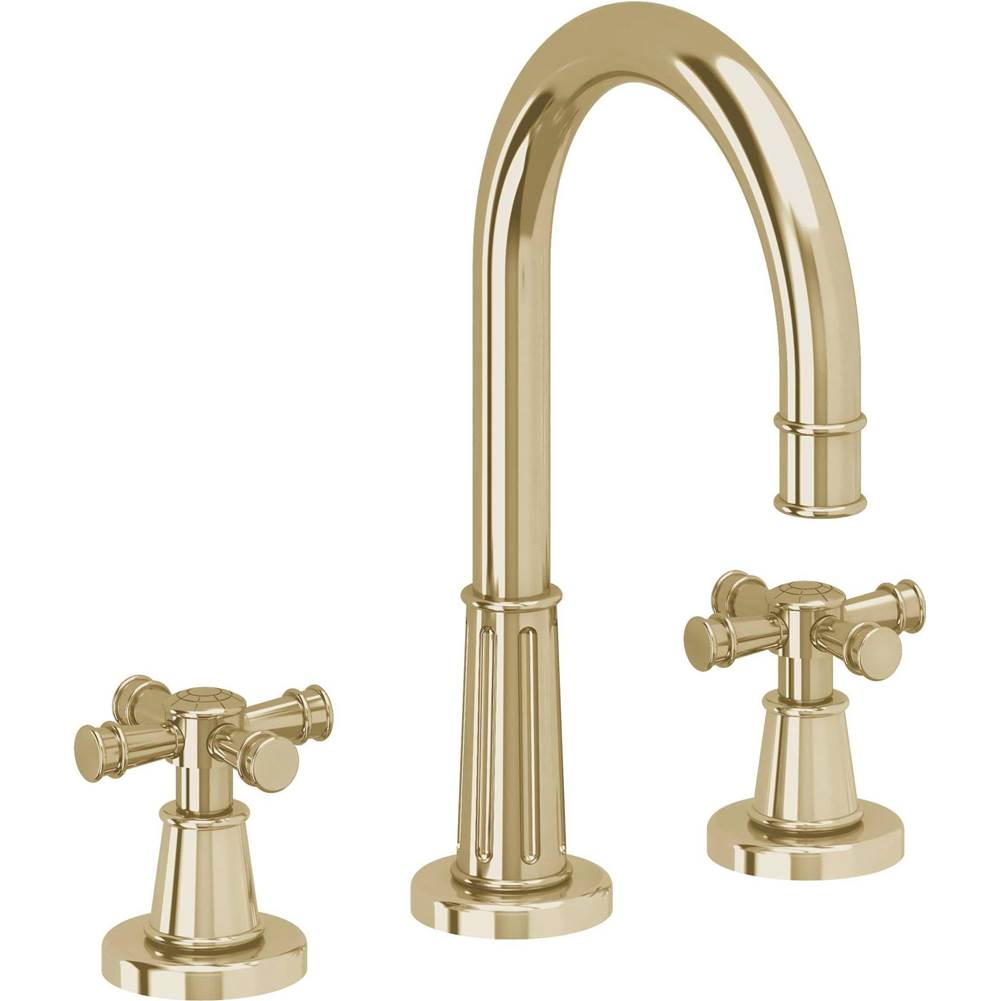 California Faucets - 8'' Widespread Lavatory Faucet - Polished Brass Uncoated