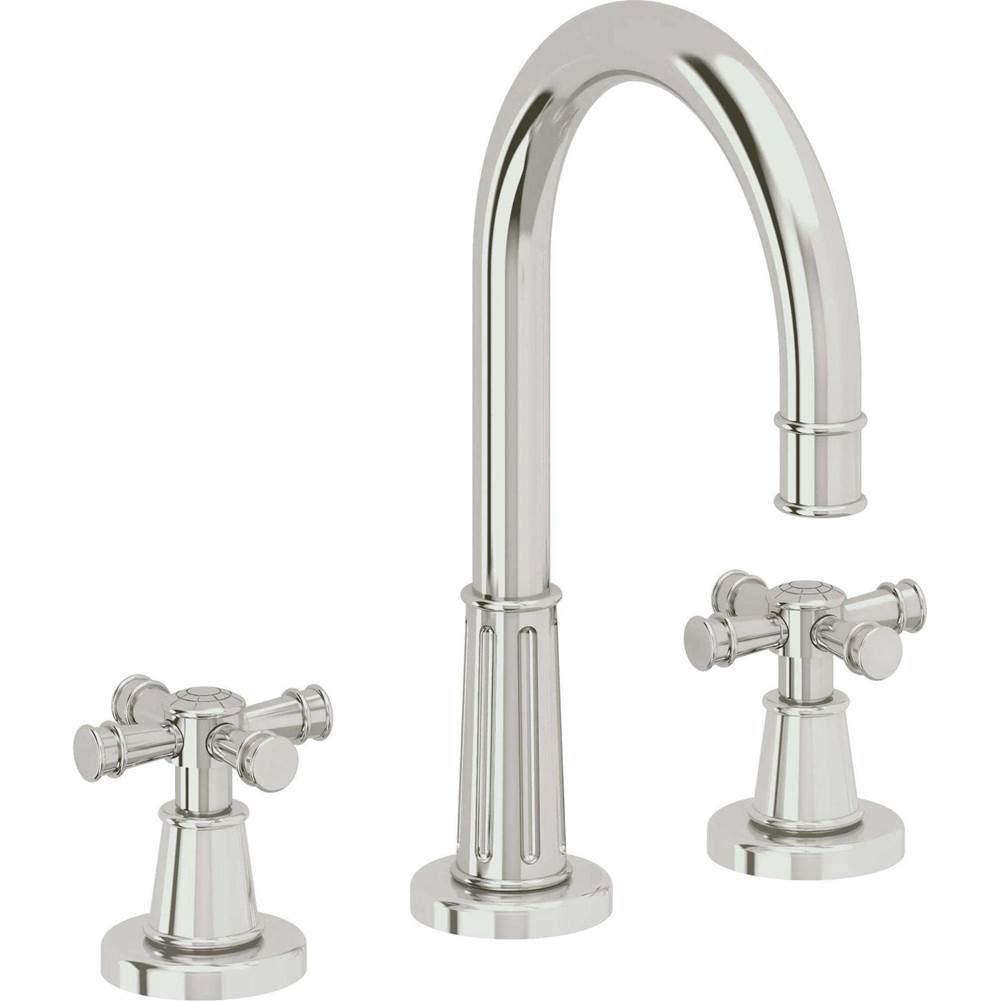 California Faucets - 8'' Widespread Lavatory Faucet with Completely Finished ZeroDrain - Polished Chrome