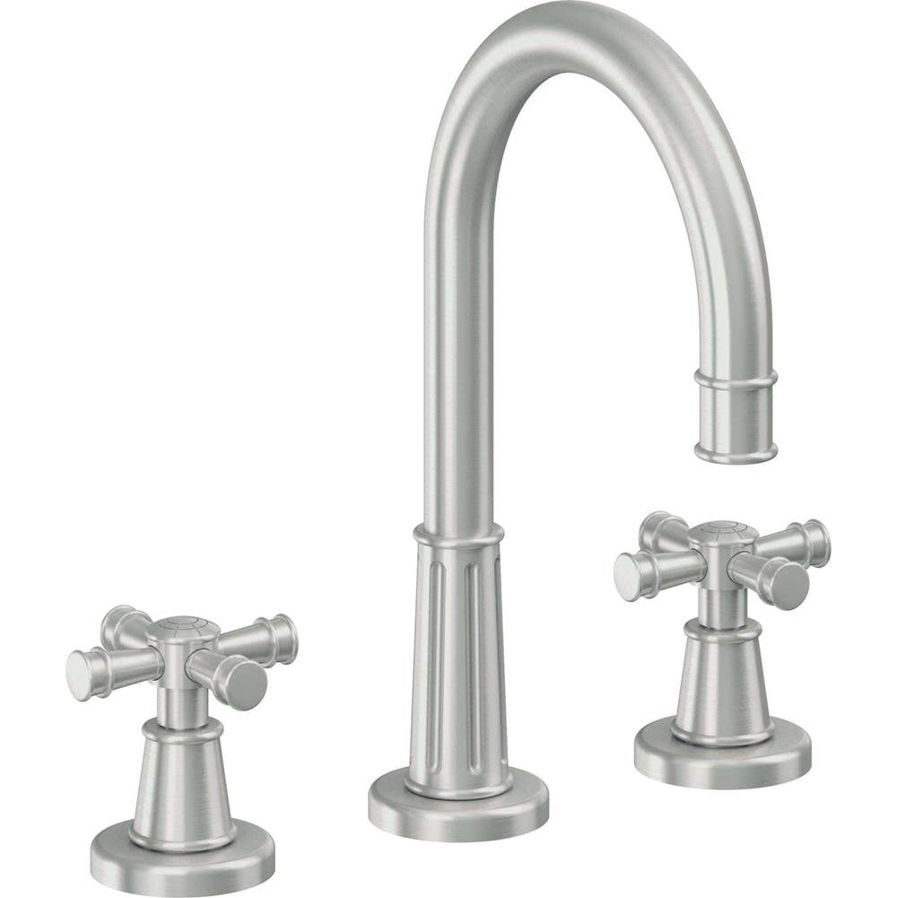 California Faucets - 8'' Widespread Lavatory Faucet with Completely Finished ZeroDrain - Satin Chrome Pvd