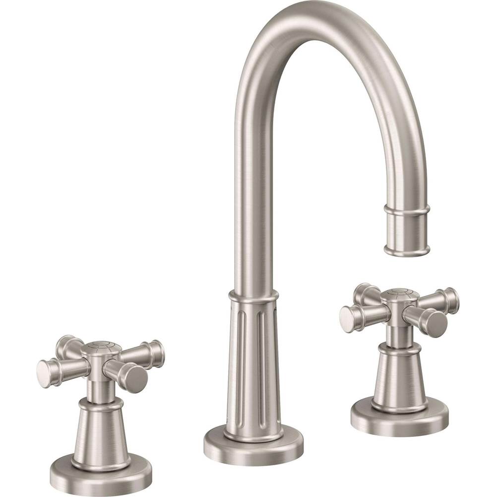 California Faucets - 8'' Widespread Lavatory Faucet - Ultra Stainless Steel Pvd