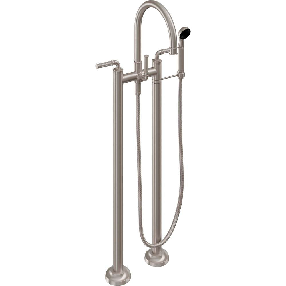 California Faucets - Floor Mount Tub Filler with Handshower - Gloss White