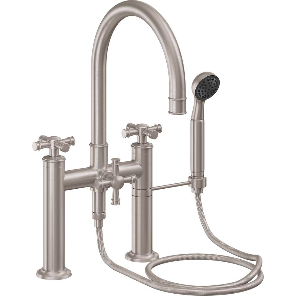 California Faucets - Deck Mount Tub Filler with Handshower - Gloss White