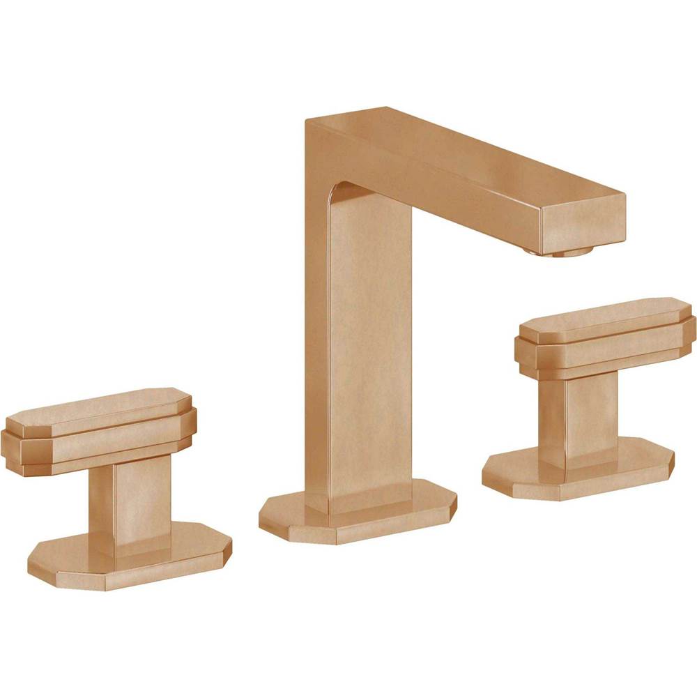 California Faucets - 8'' Widespread Lavatory Faucet - Burnished Brass Uncoated