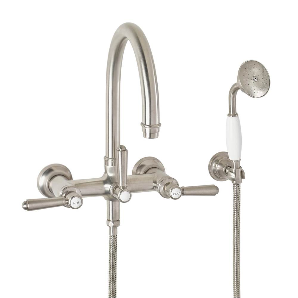 California Faucets - Traditional Wall Mount Tub Filler - Arc Spout - Gloss White