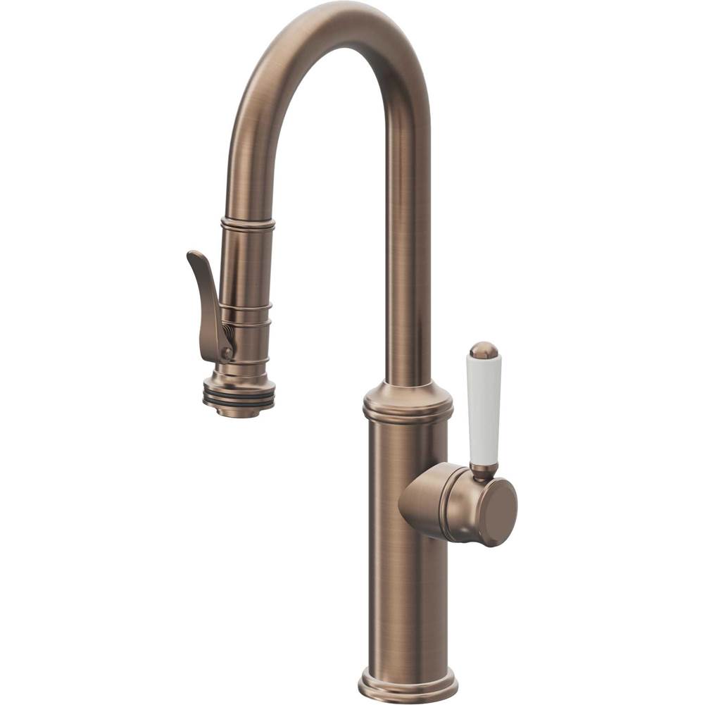 California Faucets - Pull-Down Prep/Bar Faucet with Squeeze Sprayer - Satin Bronze Pvd